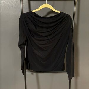 Abercrombie & Fitch Black Draped Blouse